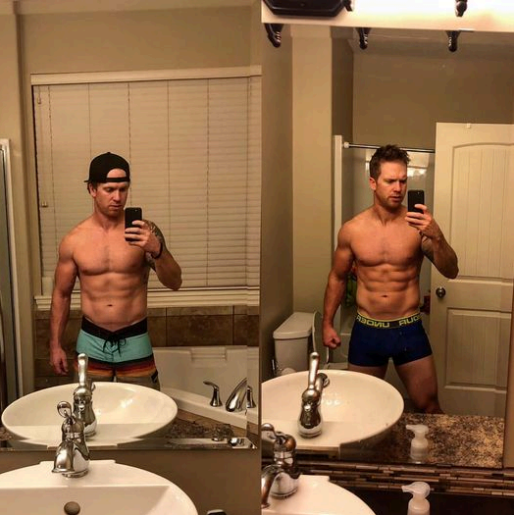 Josh before on the left and after on the right
